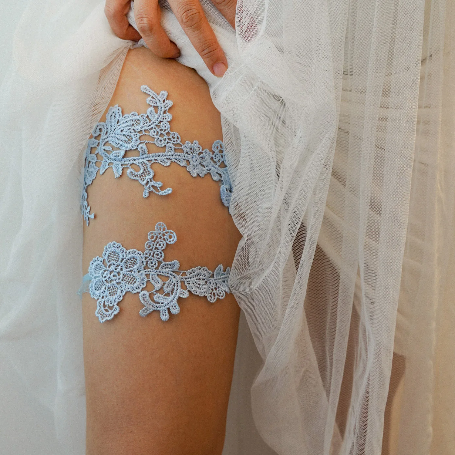 Garter Belt Set - Ensemble de jarretières de mariage bleu