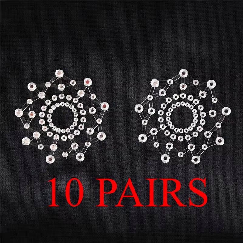 Silicone Bra Adhesive - 10 paires de cache-tétons sexy transparents