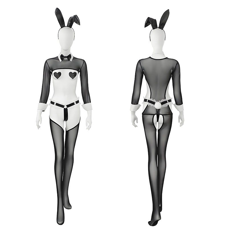 Garter Belt Set - Tenue de Soubrette Anime en Maille,
