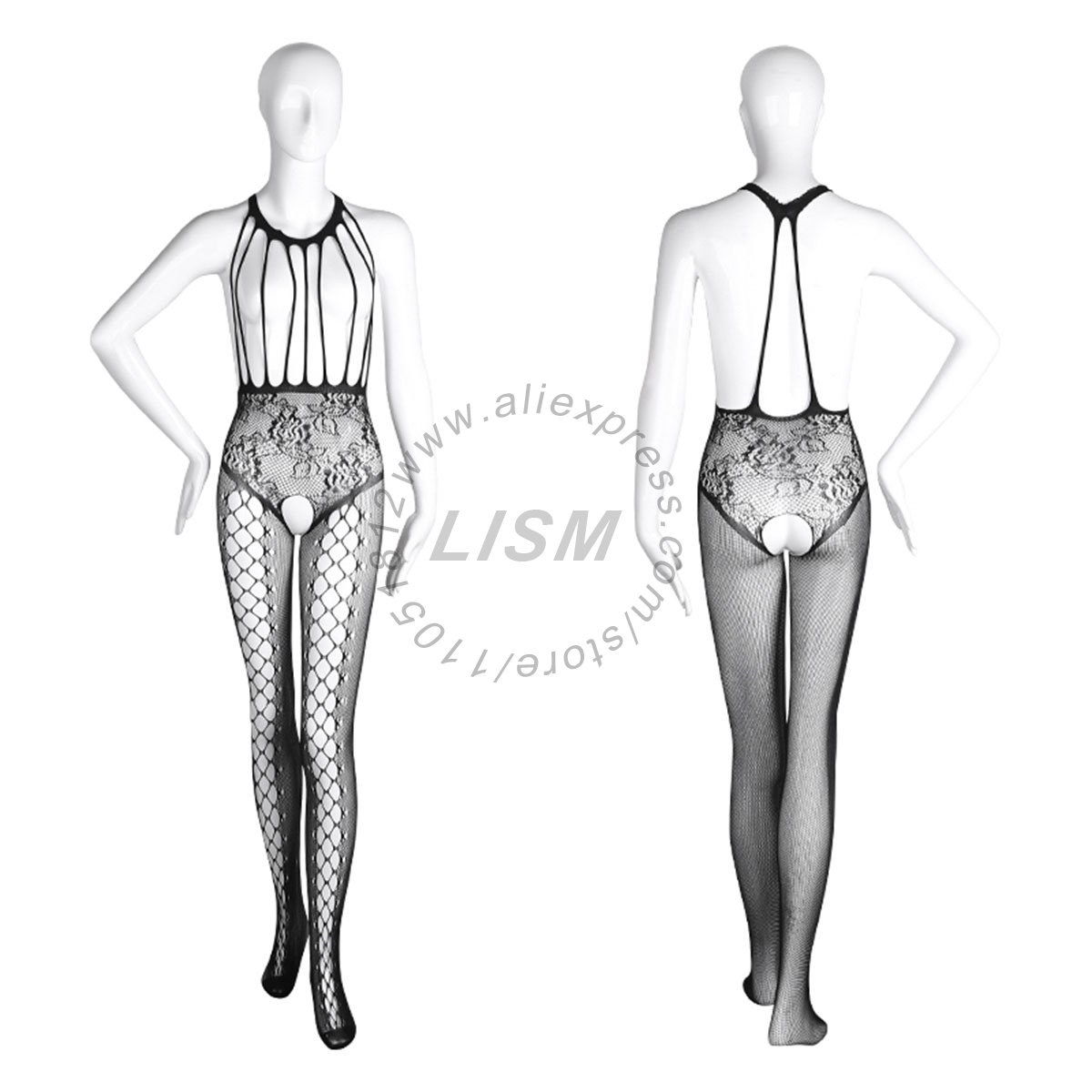 LISM Body sexy à col licou, dé - Bodystocking Fishnet avis et prix