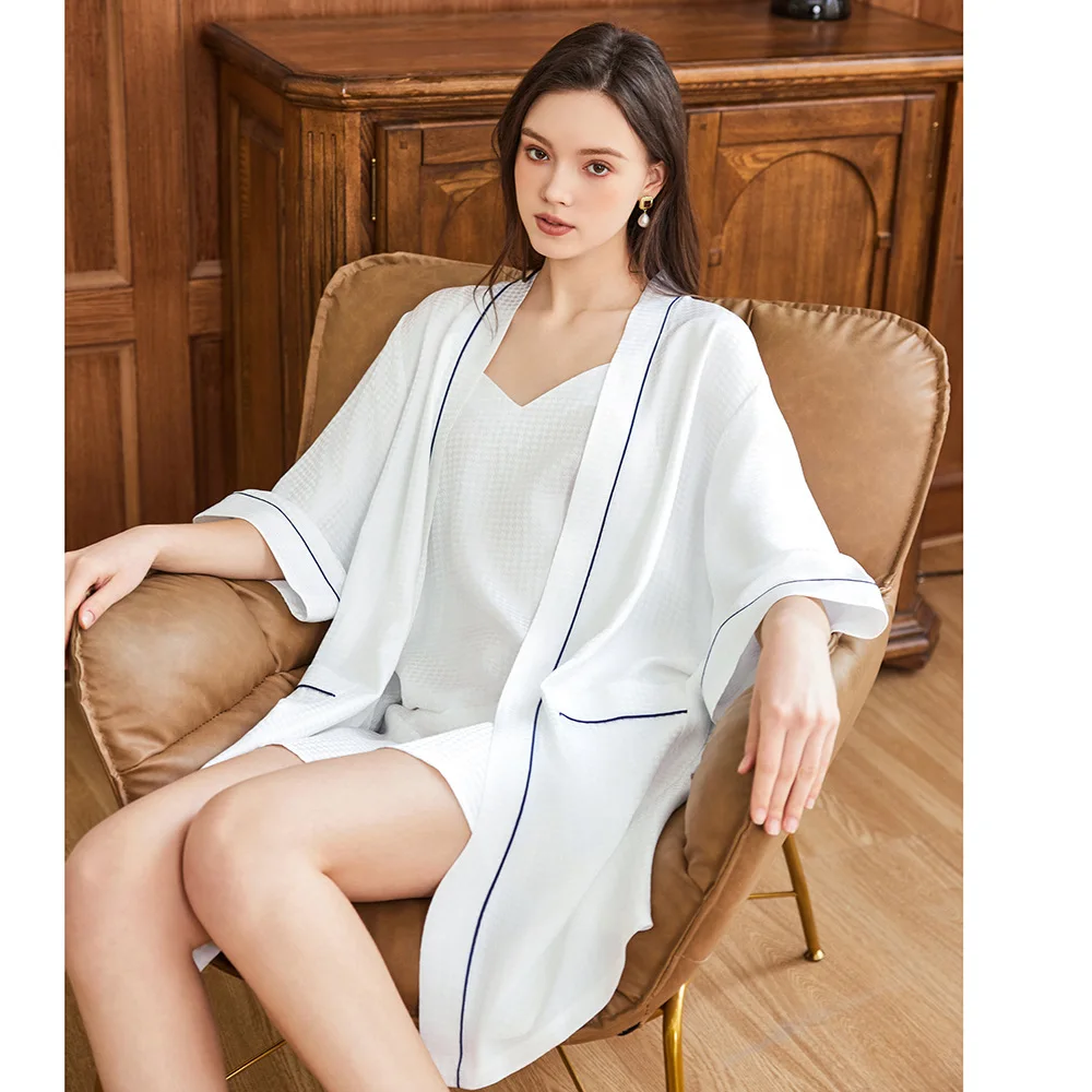 Gaufre Jacquard 100% soie de m - Robe Silk Women avis et prix